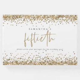 Gold Glitter Borders 50e verjaardag Gastenboek