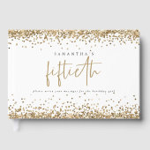 Gold Glitter Borders 50e verjaardag Gastenboek (Voorkant)