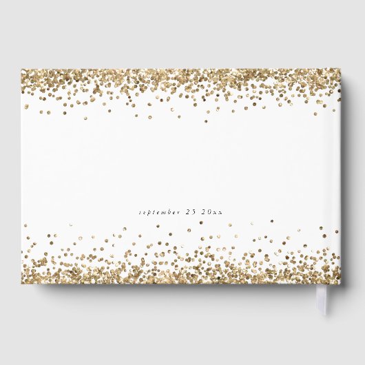 Gold Glitter Borders 50e verjaardag Gastenboek (Achterkant)