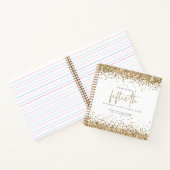 Gold Glitter Borders 50th Birthday Guest Book Notitieboek (Binnen)