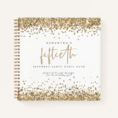 Gold Glitter Borders 50th Birthday Guest Book Notitieboek (Voorkant)