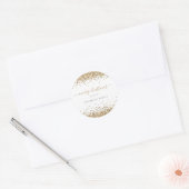 Gold Glitter Borders Name Merry Kerstry Ronde Sticker (Envelop)