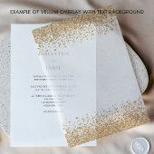 Gold Glitter Borders Wedding Vellum Uitnodigingen