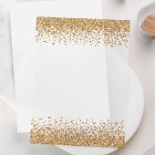 Gold Glitter Borders Wedding Vellum Vellum Uitnodigingen