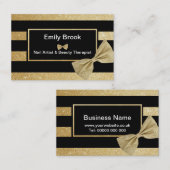 Gold Glitter Bow Visitekaartje (Voorkant / Achterkant)