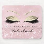 Gold Glitter Branding Beauty Studio Lashes Roze Muismat (Voorkant)
