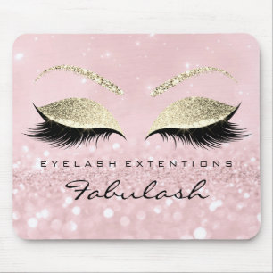 Gold Glitter Branding Beauty Studio Lashes Roze Muismat