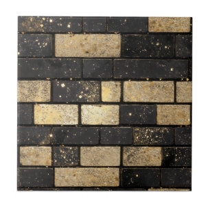 Gold Glitter Brick Pattern Tegeltje