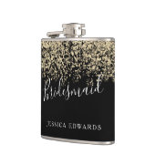 Gold Glitter Bridal-partij Bridesmaid Weddenschap  Heupfles (Links)