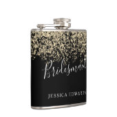 Gold Glitter Bridal-partij Bridesmaid Weddenschap  Heupfles (Rechts)