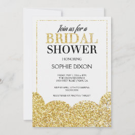 Gold Glitter Bridal Shower Kaart