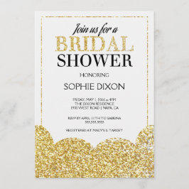 Gold Glitter Bridal Shower Kaart