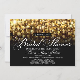 Gold Glitter Bridal Shower-uitnodiging Kaart