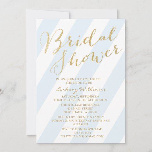 Gold Glitter Bridal Shower-uitnodigingen Kaart (Voorkant)