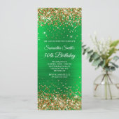 Gold Glitter Bright Green Folie 50e verjaardag Kaart (Staand voorkant)