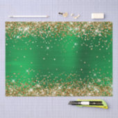Gold Glitter Bright Green Ombre Folie Tissuepapier (Craft)