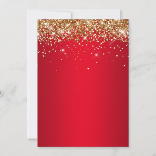 Gold Glitter Bright Red Gradient 18th Birthday Kaart (Achterkant)