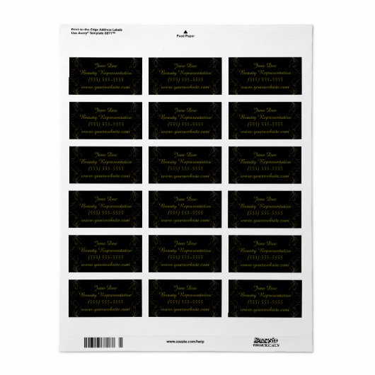 Gold Glitter Brochure Stickers (Full Sheet)