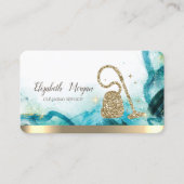 Gold Glitter Broom Vacuum Abstract Visitekaartje (Voorkant)