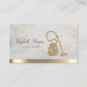 Gold Glitter Broom Vacuum cleaner Opal Visitekaartje (Voorkant)