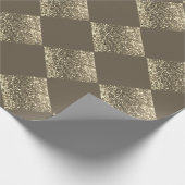 Gold Glitter Brown Abstract Chic Cadeaupapier (Hoek)