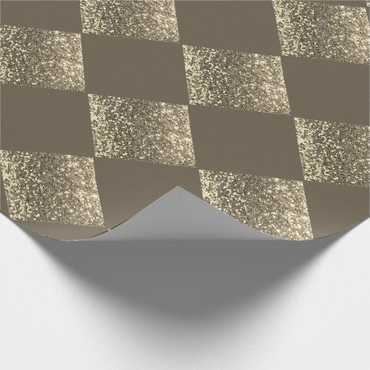 Gold Glitter Brown Abstract Chic Cadeaupapier (Hoek)