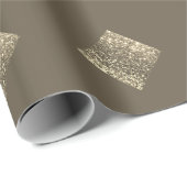 Gold Glitter Brown Abstract Chic Wrapping Paper Cadeaupapier (Rol Hoek)