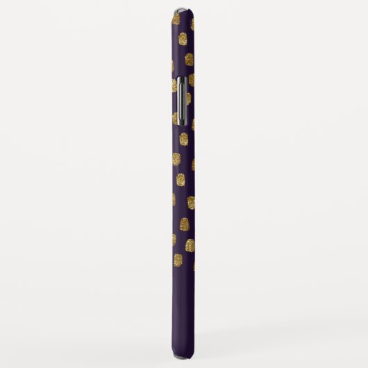 Gold Glitter Brush Strokes op Paars Case-Mate iPhone Case (Achterkant/rechts)