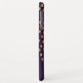 Gold Glitter Brush Strokes op Paars Case-Mate iPhone Case (Achterkant/links)