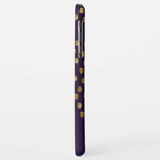 Gold Glitter Brush Strokes op Paars Case-Mate iPhone Case (Achterkant/links)