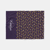 Gold Glitter Brush Strokes op Paars Fleece Deken (Voorkant (Horizontaal))