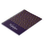 Gold Glitter Brush Strokes op Paars Notitieboek (Linkerzijde)