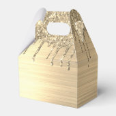 Gold Glitter Brushed Metal Monogram Name Bedankdoosjes (Achterkant)