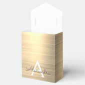 Gold Glitter Brushed Metal Monogram Name Bedankdoosjes (Geopend)