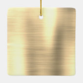 Gold Glitter Brushed Metal Monogram Name Keramisch Ornament (Achterkant)