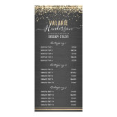 Gold Glitter Brushed Metal Nail Salon 3 Service Reclamekaart (Voorkant)