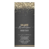 Gold Glitter Brushed Metal Nail Salon 3 Service Reclamekaart (Achterkant)