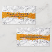 Gold Glitter Brushed | Moderne marmer Visitekaartje (Voorkant / Achterkant)