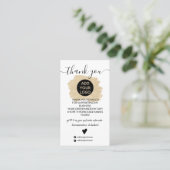 Gold glitter brushstroke logo order bedankt visitekaartje (Staand voorkant)