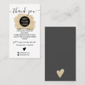 Gold glitter brushstroke logo order bedankt visitekaartje (Voorkant / Achterkant)