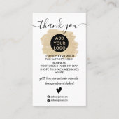 Gold glitter brushstroke logo order bedankt visitekaartje (Voorkant)