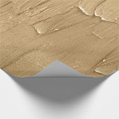 Gold Glitter Brushstrokes Texture Celebration Cadeaupapier (Hoek)