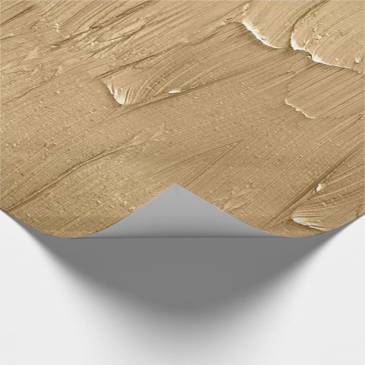 Gold Glitter Brushstrokes Texture Celebration Cadeaupapier (Hoek)