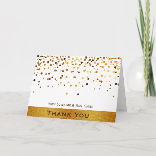 Gold Glitter Budge Confetti Sparkles Bedankt (Voorkant)