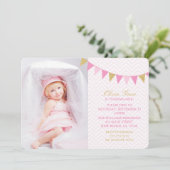 Gold Glitter Bunting Birthday Party-uitnodigingen Kaart (Staand voorkant)