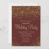 Gold glitter Burgundy confetti corporate Christmas Kaart (Voorkant)