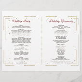 Gold Glitter Burgundy Floral Wedding Programme (Achterkant)