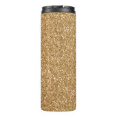 Gold Glitter Burgundy Red Heart Love Thermosbeker (Achterkant)