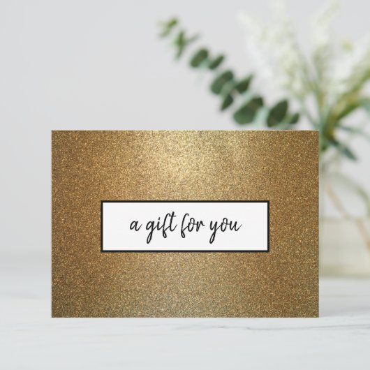 Gold Glitter Business - Eigen cadeaubon (Staand voorkant)