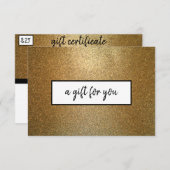 Gold Glitter Business - Eigen cadeaubon (Voorkant / Achterkant)